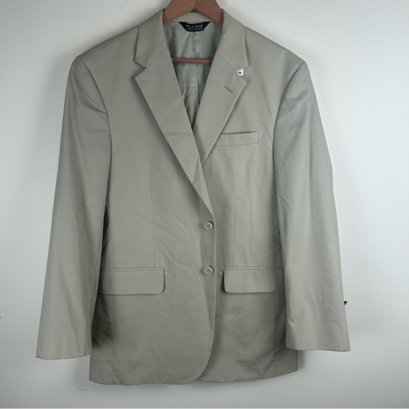 NWT JOSEPH A. BANK Sand Suit 40R Jacket/34W Pants Cotton Blend Preppy Classic - Picture 1 of 12